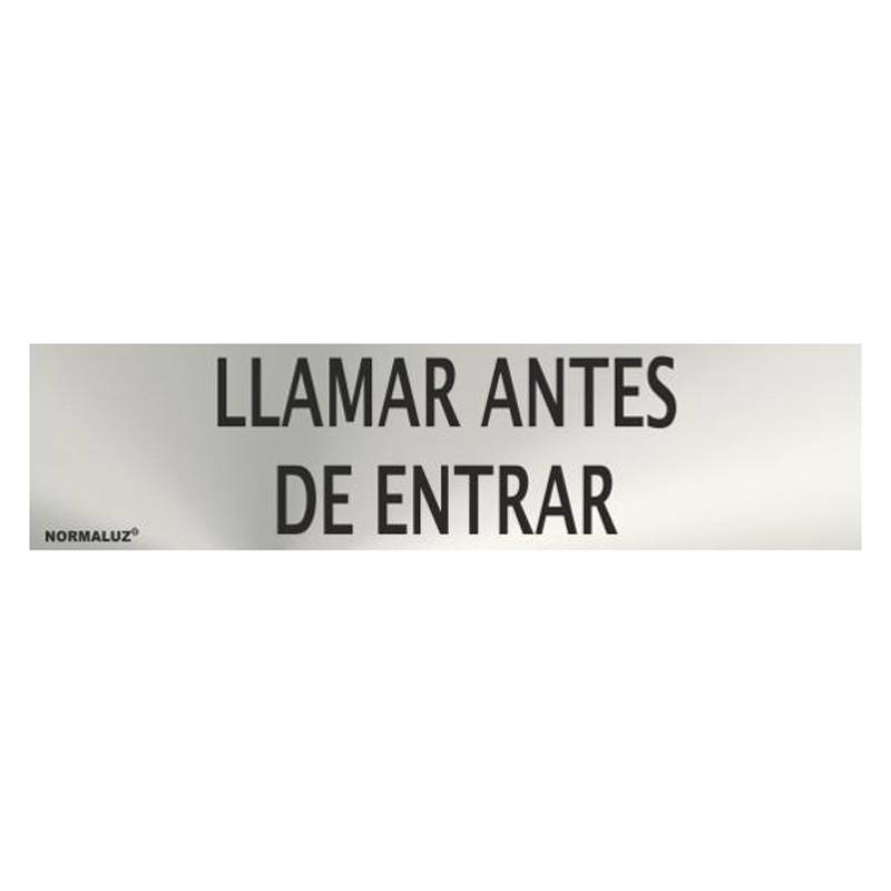 PLACA DE AÇO INOXIDÁVEL BATA ANTES DE ENTRAR