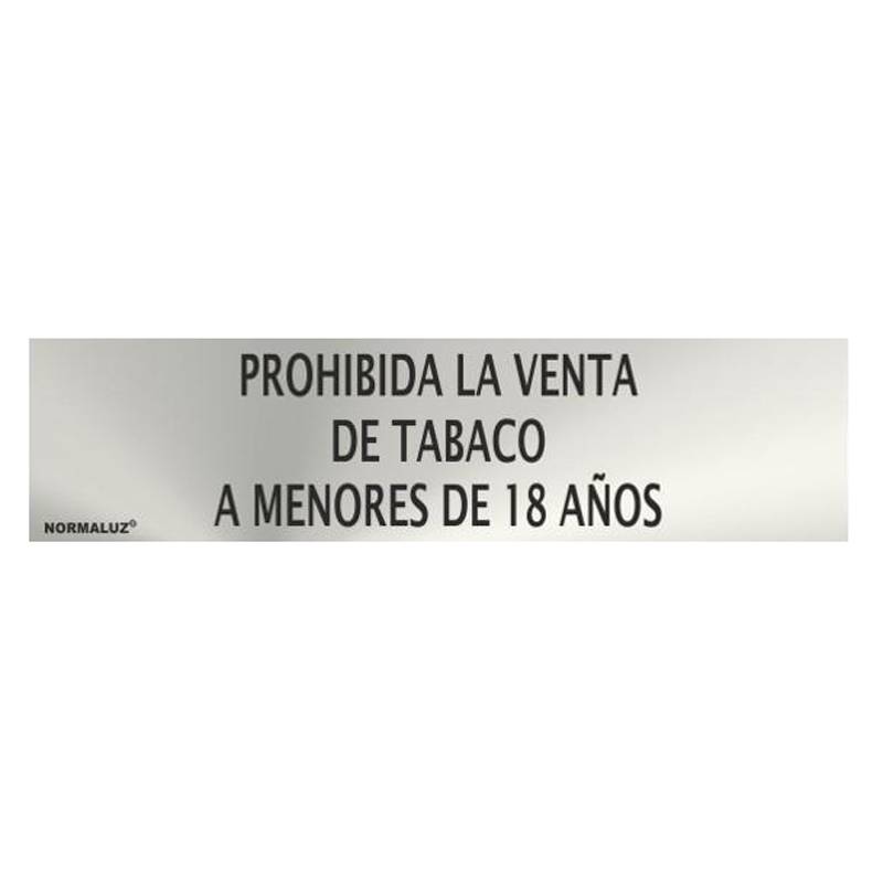 SEÑAL INOXIDABLE PROHIBIDA VENTA ALCOHOL A MENORES