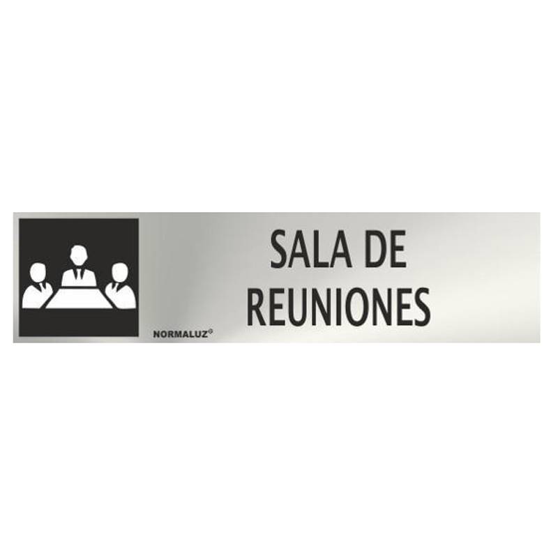 PLACA EM AÇO INOXIDÁVEL PARA SALA DE REUNIÕES