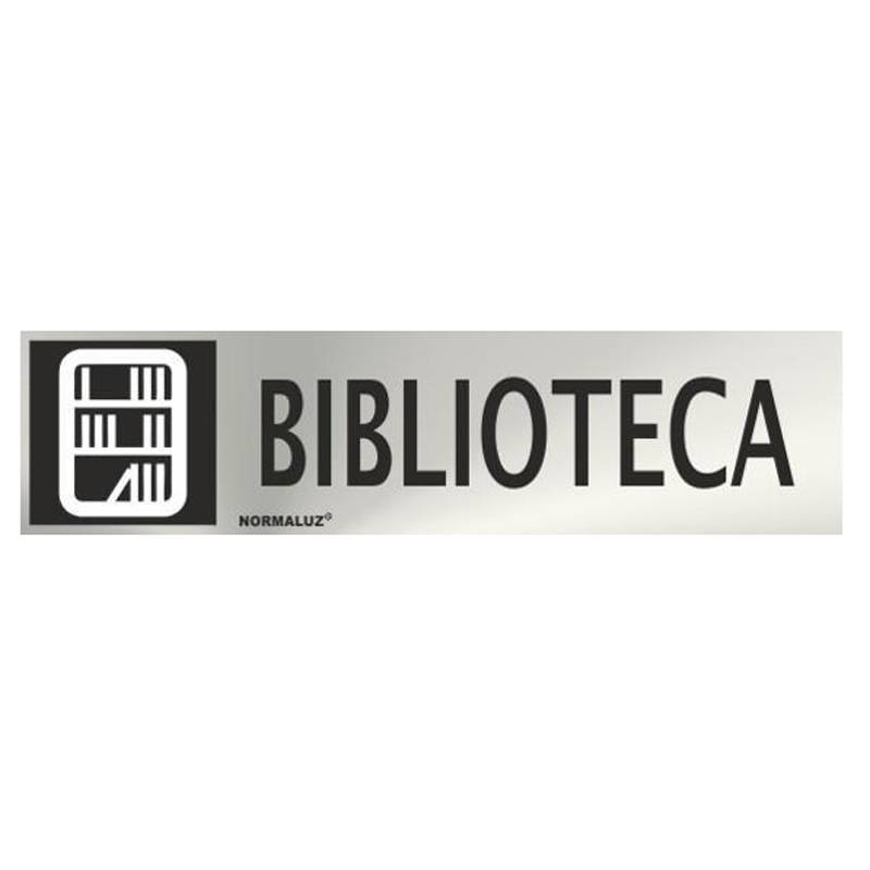 PLACA DE BIBLIOTECA EM AÇO INOXIDÁVEL
