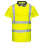 Polo de manga curta de alta visibilidade com tecido absorvente
