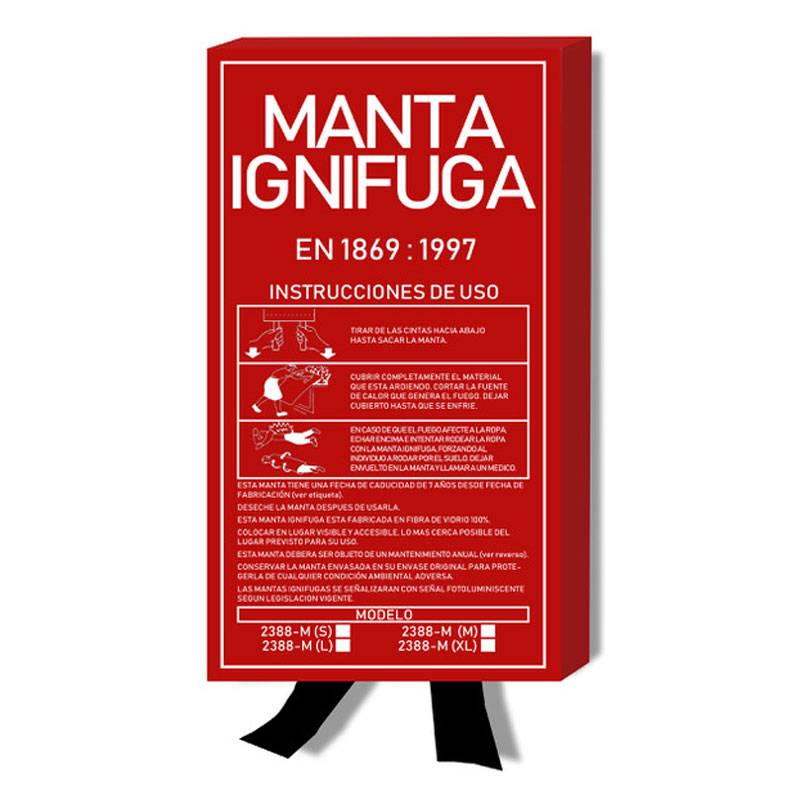 Manta Ignífuga en fibra de vidrio con bolsa en color rojo - KRNN Prove