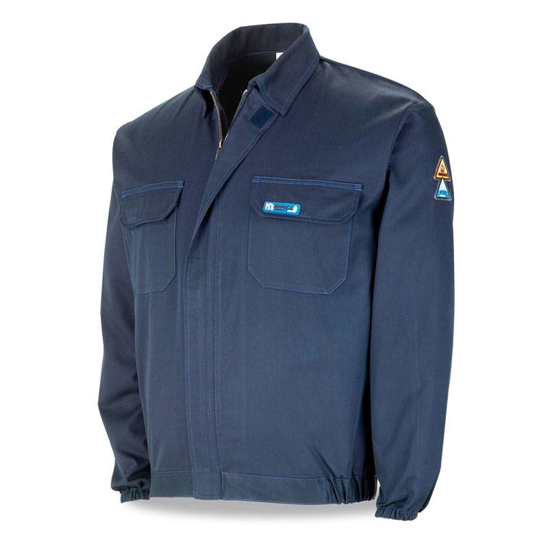 Chaqueta ignífuga y antiestática con tejido inherente