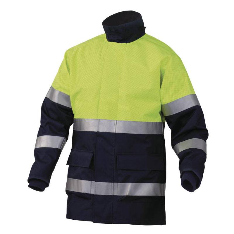 parka de trabajo de alta visibilidad desmontable multinorma ignífuga, antiestática y antiacidos