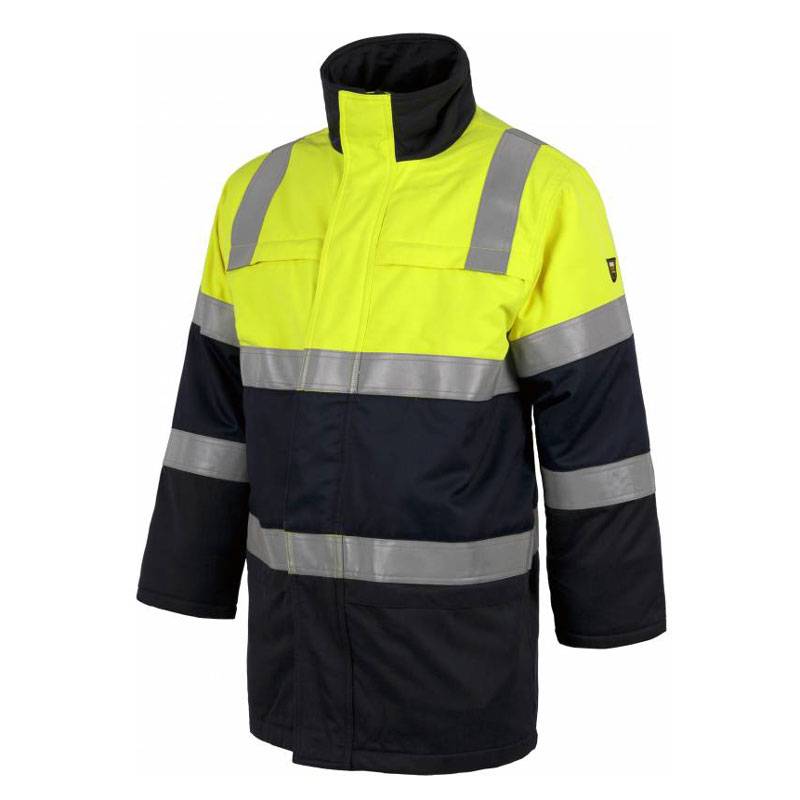 Parka ignífuga y antiestática en alta visibilidad