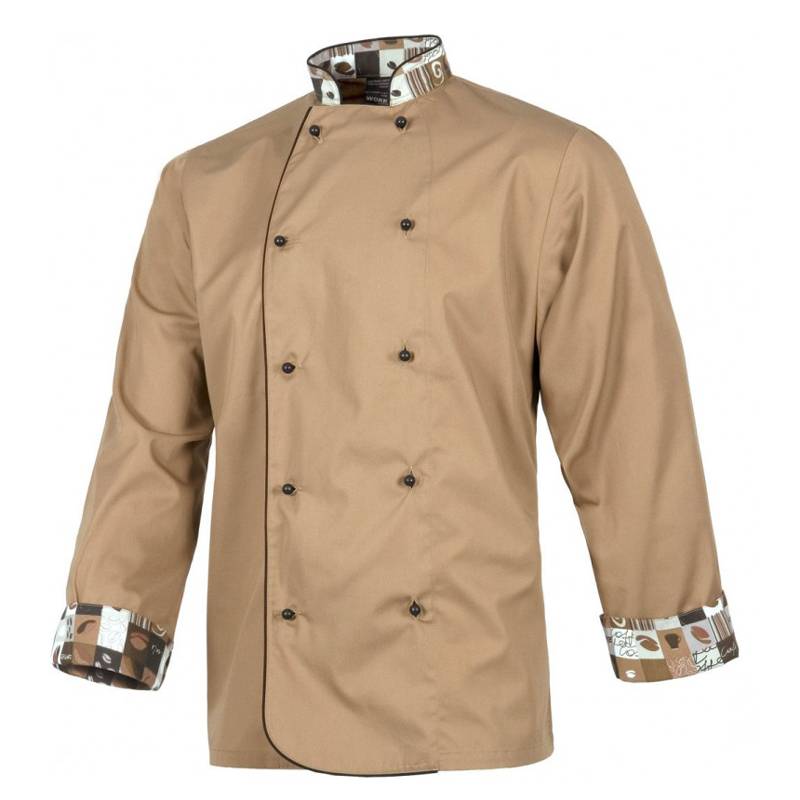 Casaca unisex estampados café