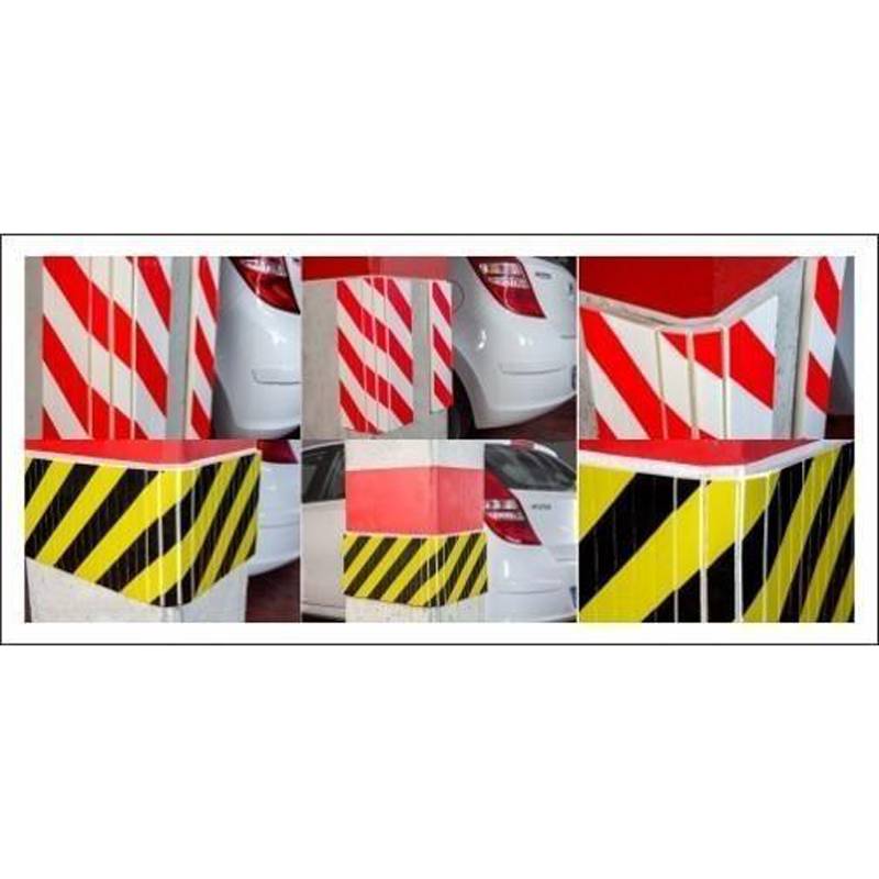 Esquinera flexible de espuma parking blanco rojo