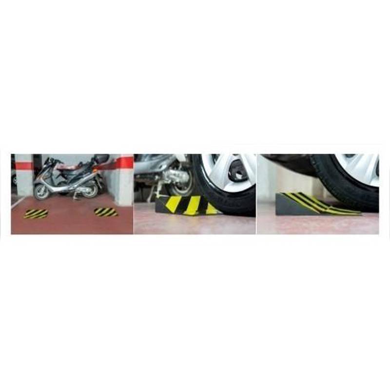 Tope de aparcamiento negro amarillo