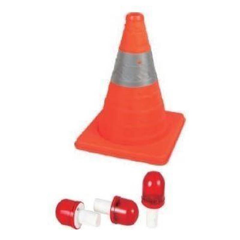 Cone dobrável em nylon com faixa leve e refletora
