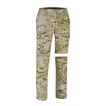 Calça camuflada com vários bolsos amovíveis