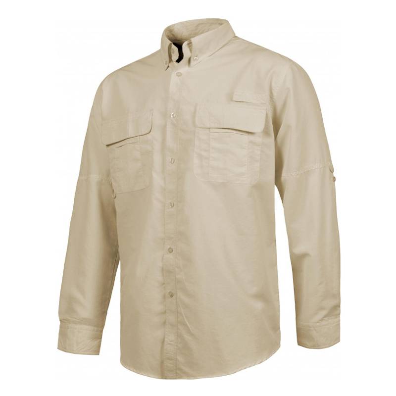 Camisa safari multibolsillos manga larga
