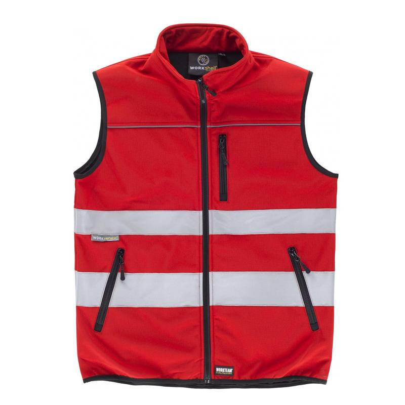 Chaleco softshell tejido Ripstop cintas reflectantes