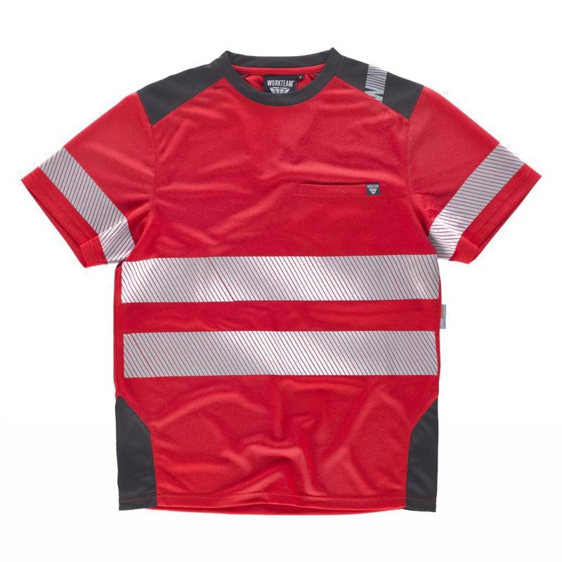 Camiseta combinada cintas reflectantes