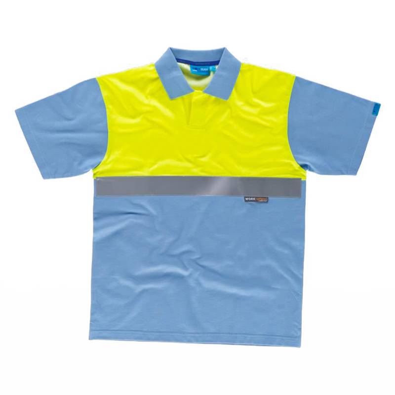 Polo combinado tejido antibacteriano con reflectante