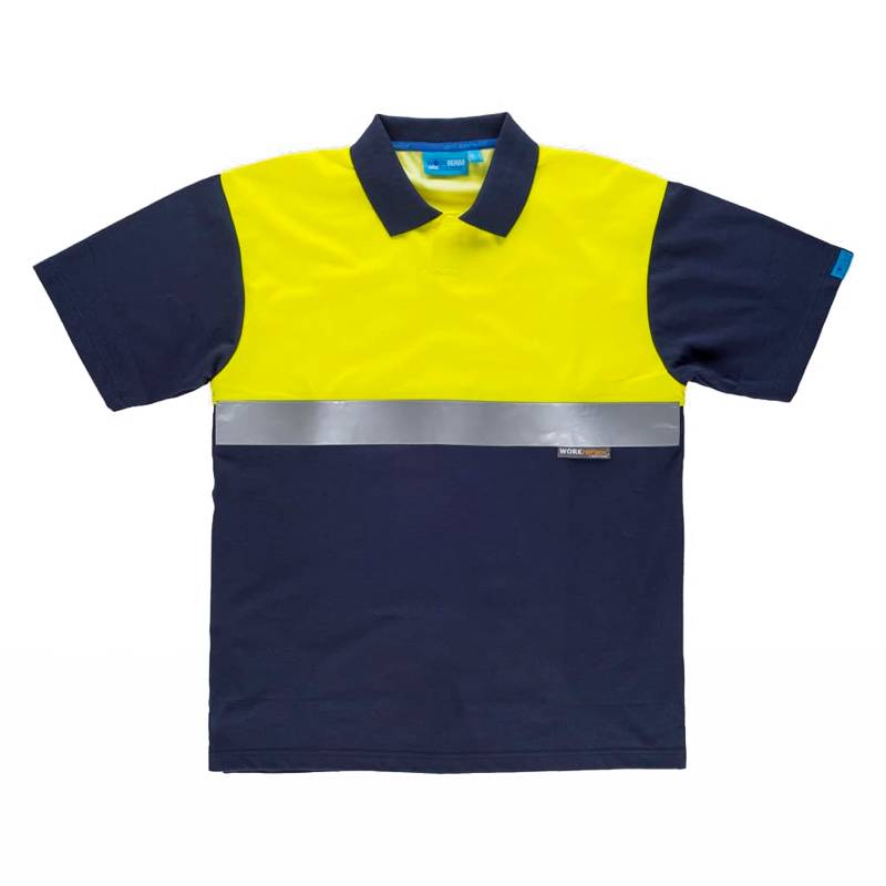 Polo combinado tejido antibacteriano con reflectante