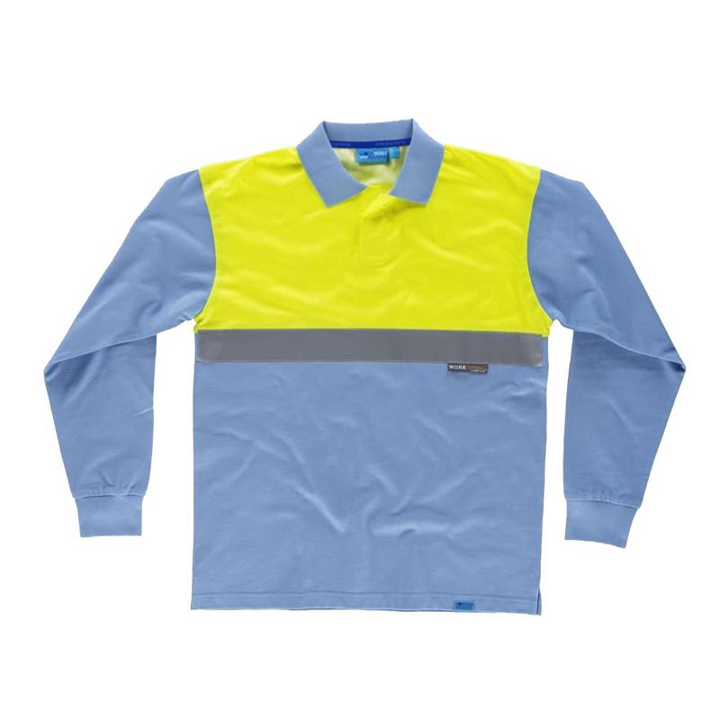 Polo combinado tejido antibacteriano con reflectante C3441