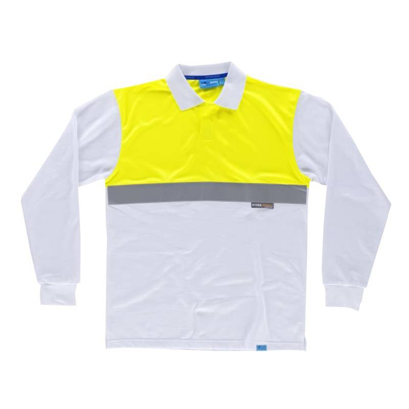 Polo combinado tejido antibacteriano con reflectante C3441