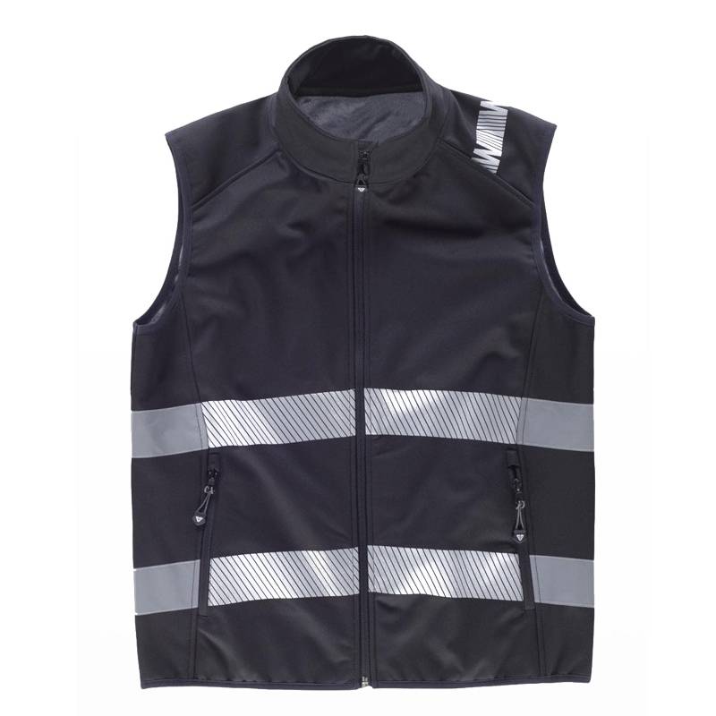 Colete softshell com fitas refletoras