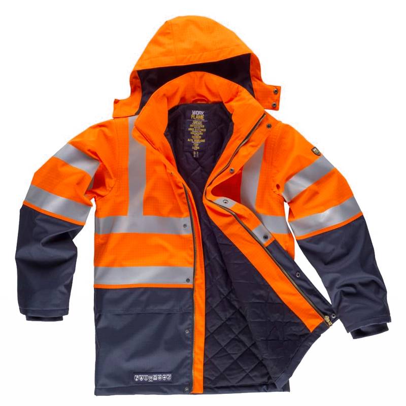 Parka ignífuga y antiestática protección arco eléctrico y químicos