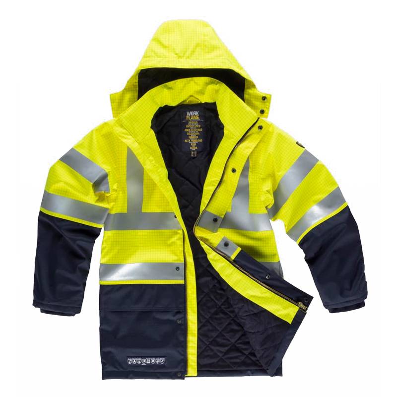 Parka ignífuga y antiestática protección arco eléctrico y químicos