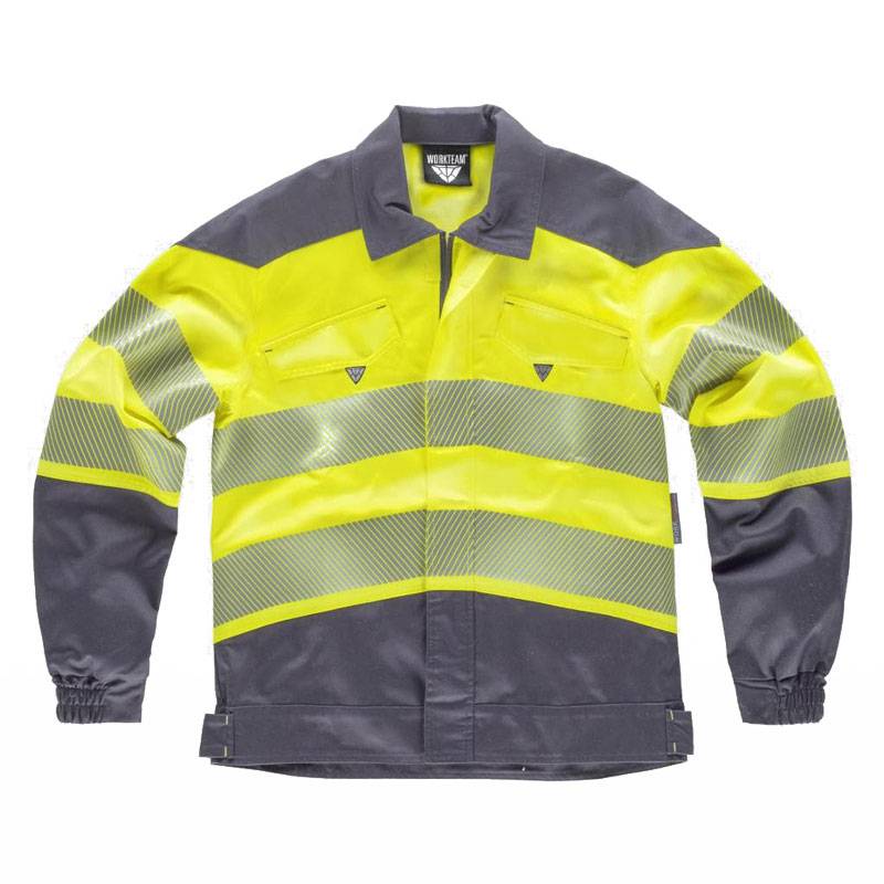 Cazadora tejido elástico bidireccional alta visibilidad
