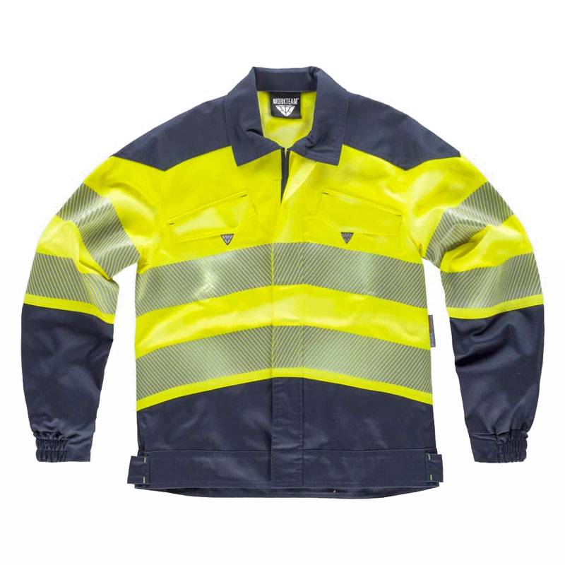 Cazadora tejido elástico bidireccional alta visibilidad