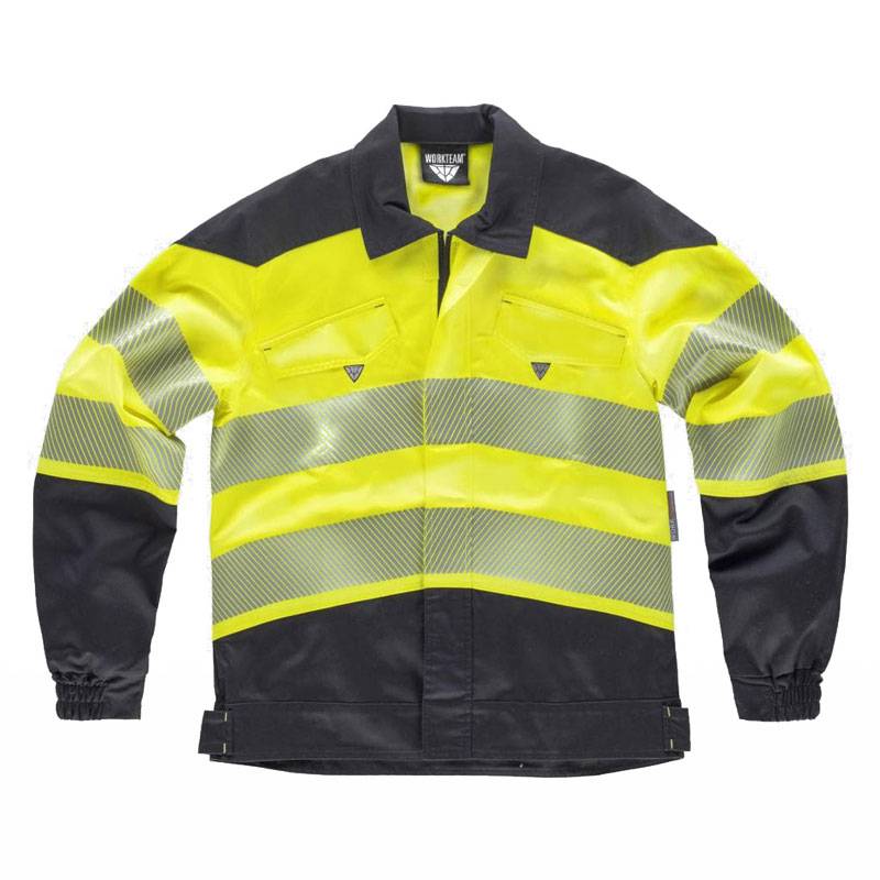 Cazadora tejido elástico bidireccional alta visibilidad