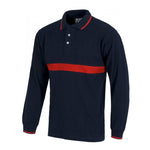 Polo manga larga combinado con franja flúor