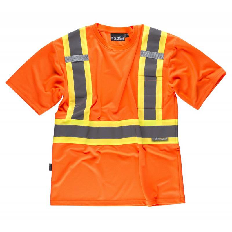 Camiseta manga corta reflectante y fluorescente
