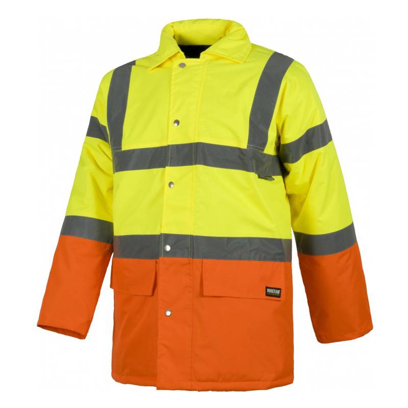 Parka bicolor alta visibilidad con reflectante