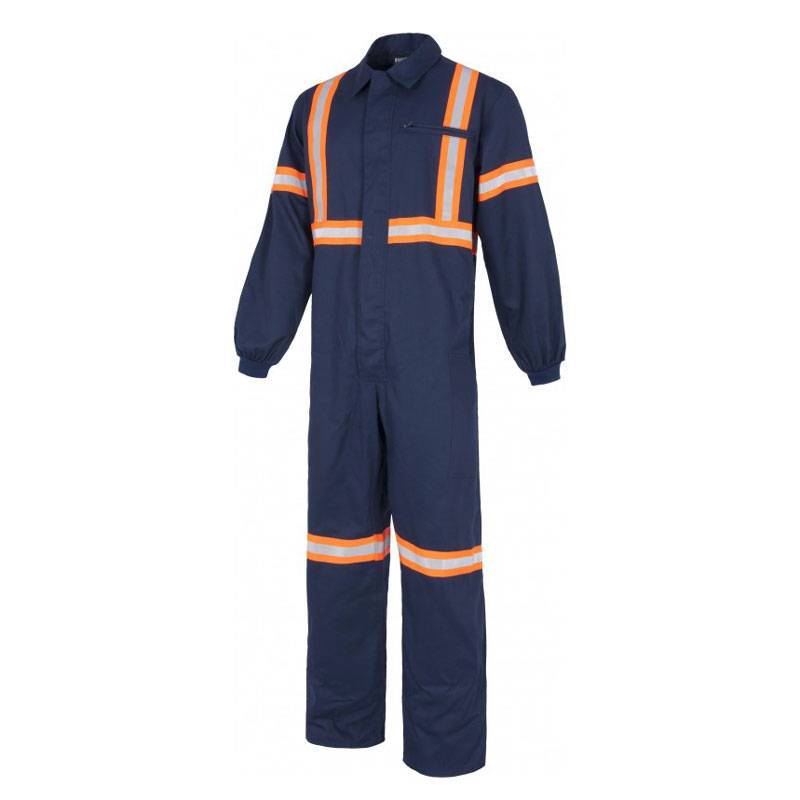 Buzo con cintas reflectantes y fluorescentes