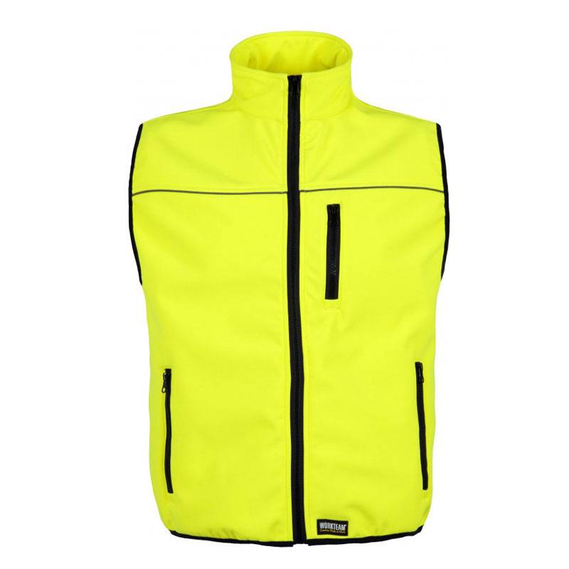 Chaleco softshell alta visibilidad con canesús
