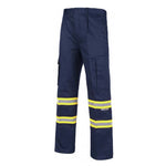 Calças multibolsos com faixas refletoras e fluorescentes