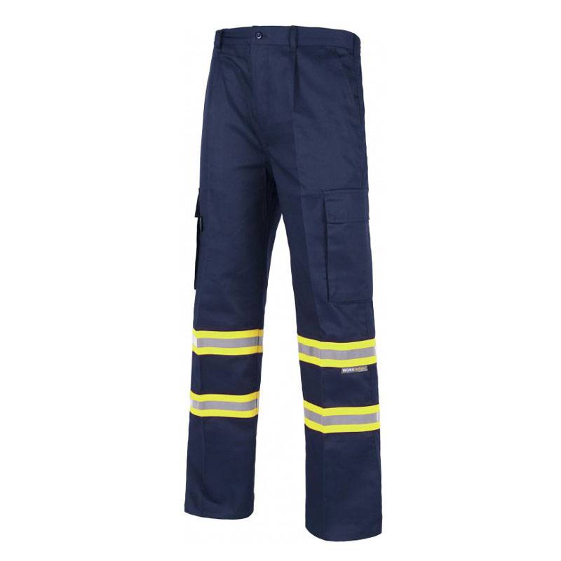 Pantalón multibolsillos con cintas reflectantes y fluorescentes