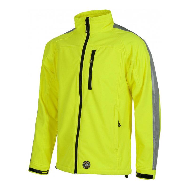 Softshell de alta visibilidade com mangas refletoras
