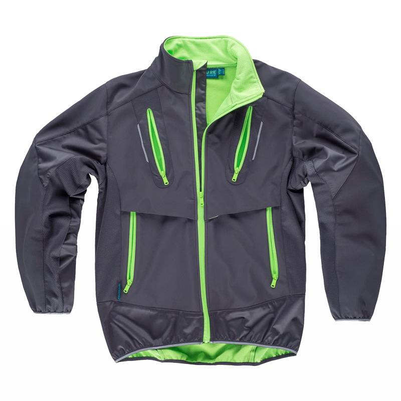 Casaco softshell em tecido ripstop com detalhes refletores