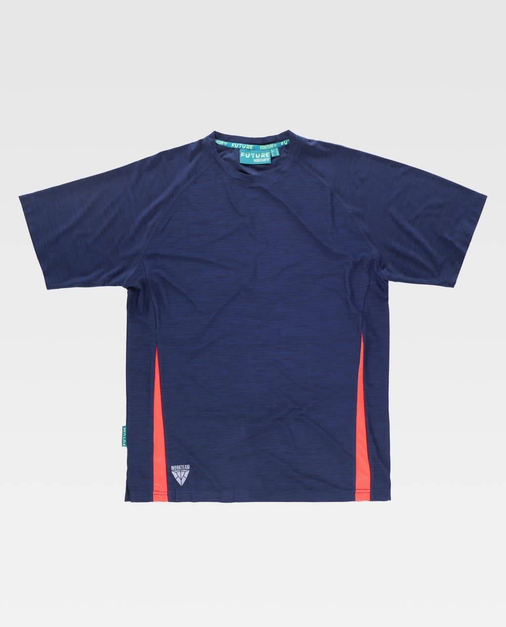 Camiseta combinada manga corta tejido técnico