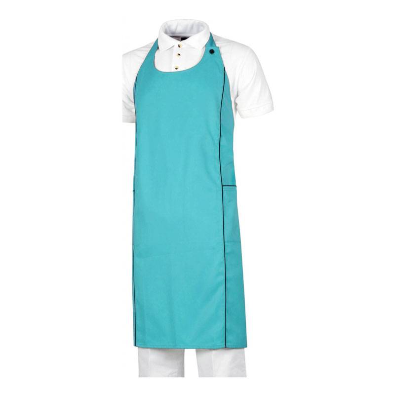 Delantal combinado con vivo a contraste