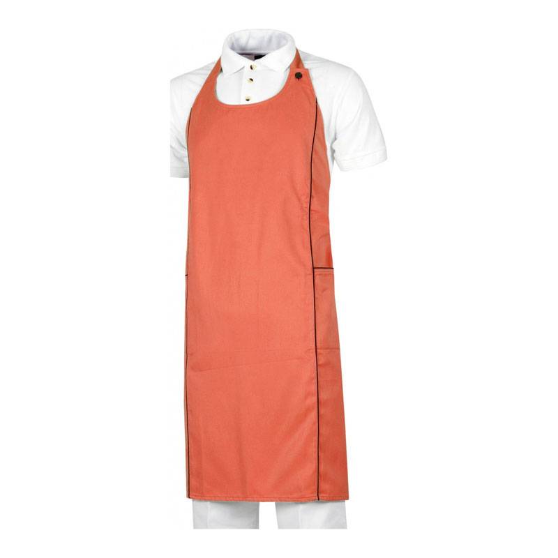 Delantal combinado con vivo a contraste