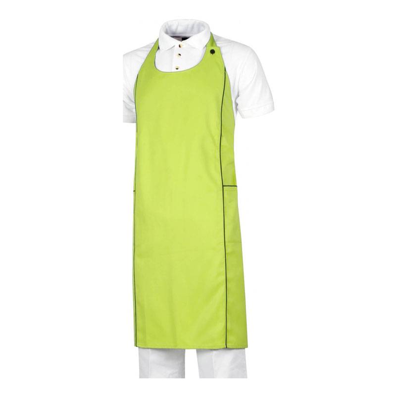 Delantal combinado con vivo a contraste