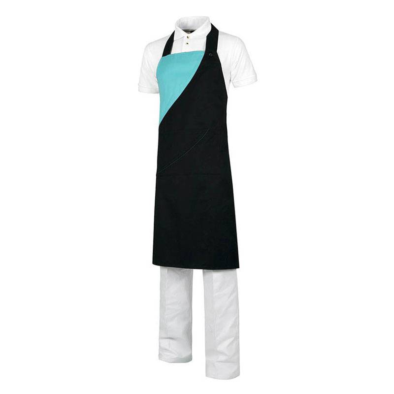 Avental bicolor com debrum contrastante