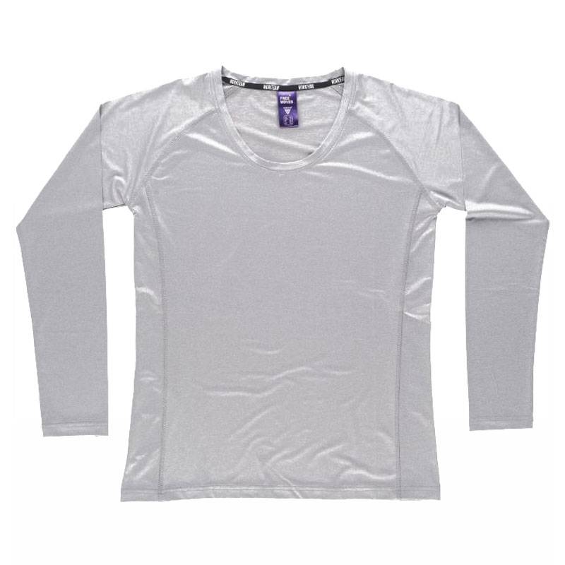 Camiseta manga larga tejido jaspeado para mujer