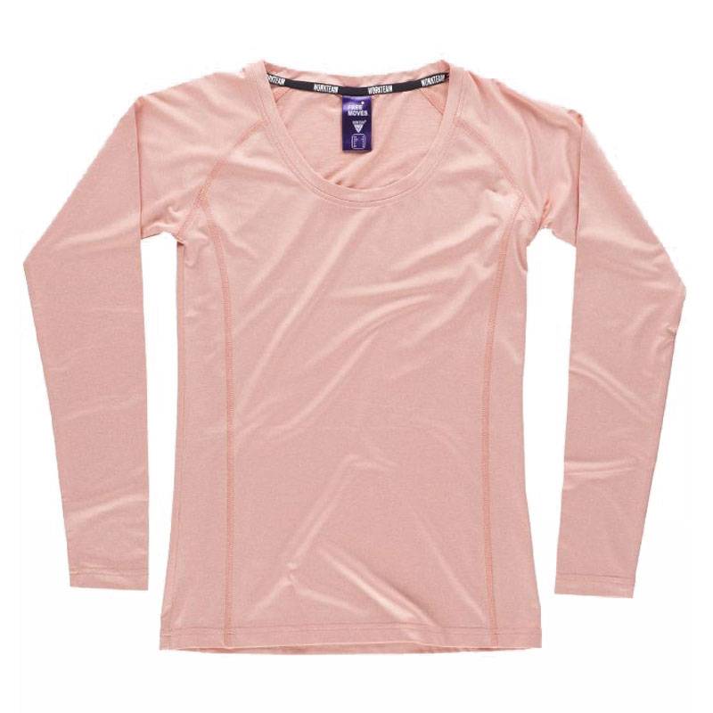 Camiseta manga larga tejido jaspeado para mujer