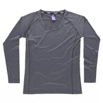 Camiseta manga larga tejido jaspeado para mujer