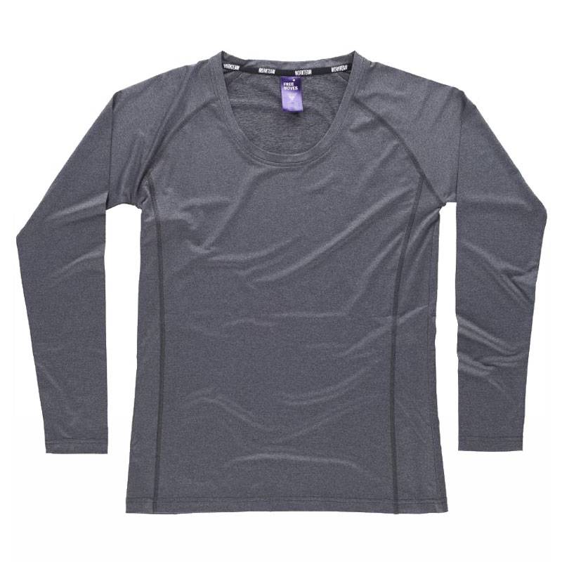 Camiseta manga larga tejido jaspeado para mujer