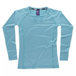 Camiseta manga larga tejido jaspeado para mujer