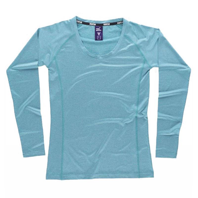 Camiseta manga larga tejido jaspeado para mujer