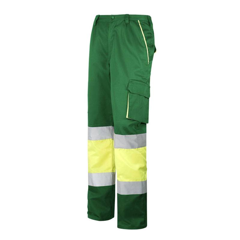 Calças multibolsos combinadas com alta visibilidade