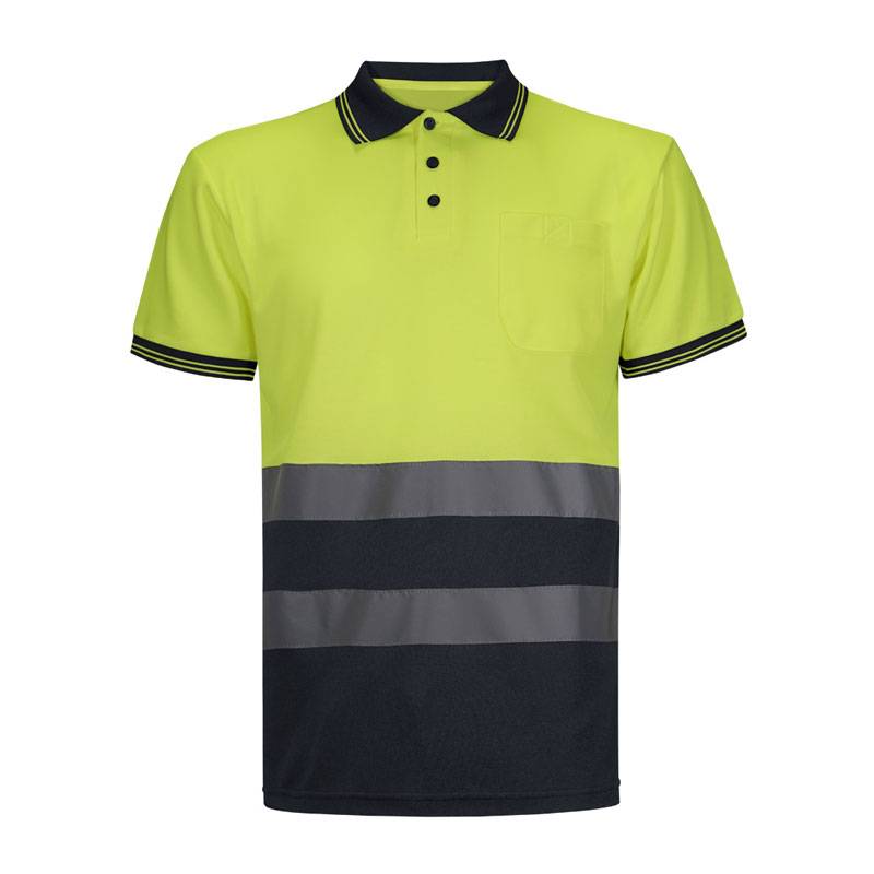 Polo manga corta combinado de alta visibilidad