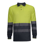 Polo manga larga combinado de alta visibilidad